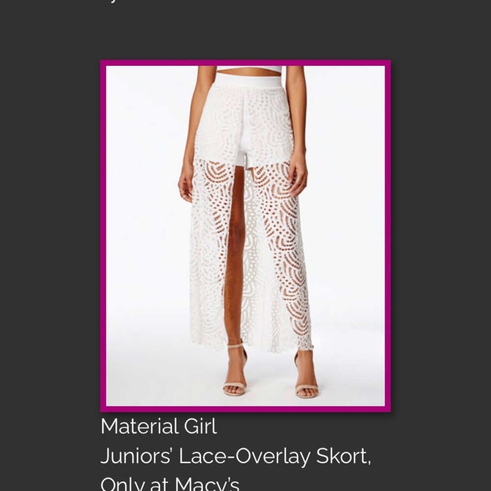 Material Girl shorts with lace overlay size Medium